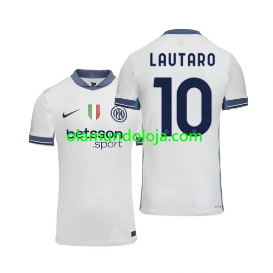Camisola Inter de Milão Lautaro 10 Homem Equipamento Segundo 2024-2025 Manga Curta